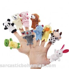 YoungZee 10pcs Soft Plush Animal Finger Puppets Set Baby Story Time Velvet Animal Style for Toddlers,Children,Shows,Playtime,schools B07B8YXNTJ